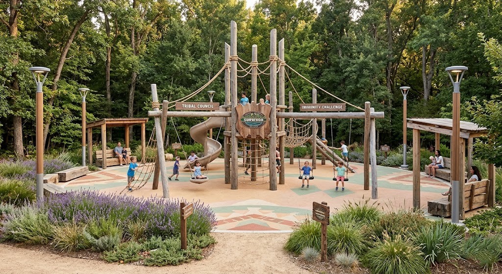 Doğal ahşap çocuk oyun alanı